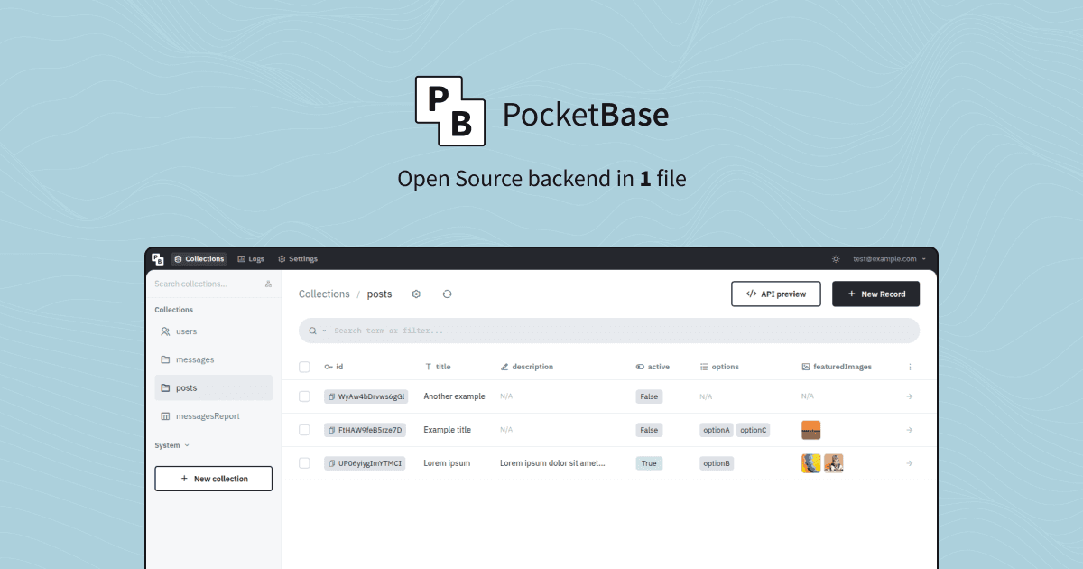 PocketBase — Open-source backend in a single file (Go + SQLite)