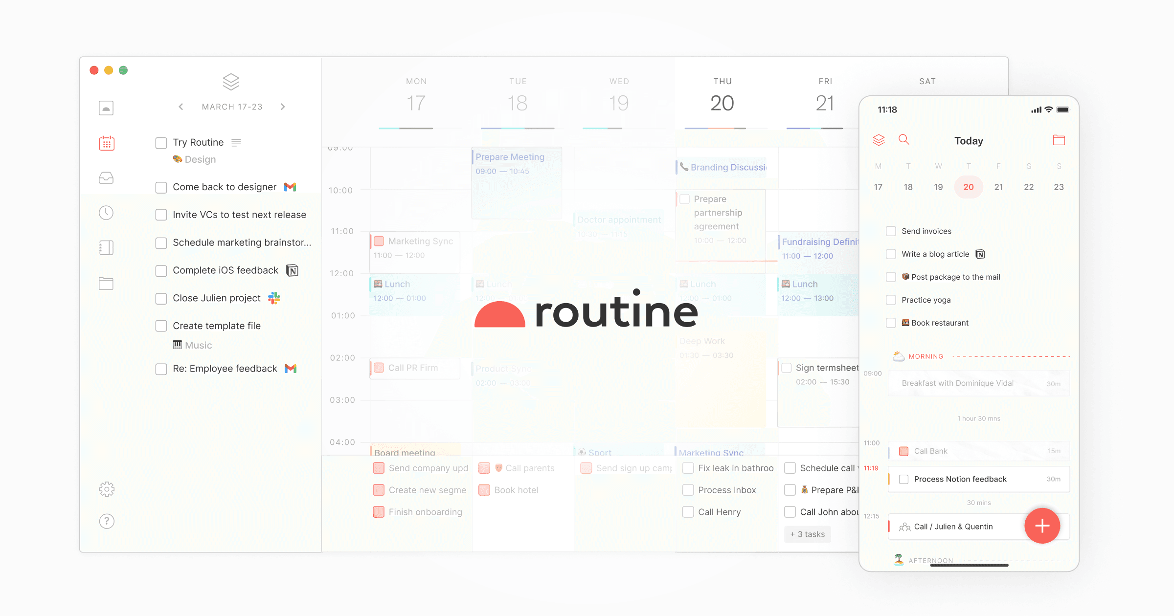 Routine — Time-blocking with the perfect calendar + tasks app