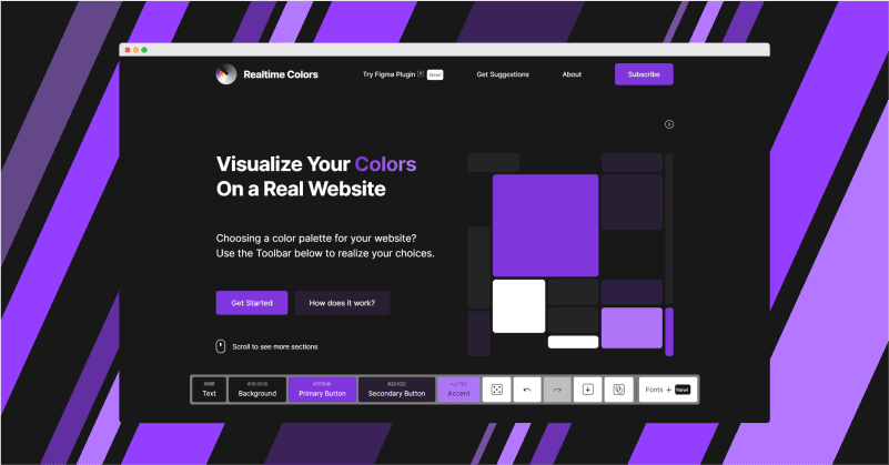 Realtime Colors — Visualize your color palette across a website in real time
